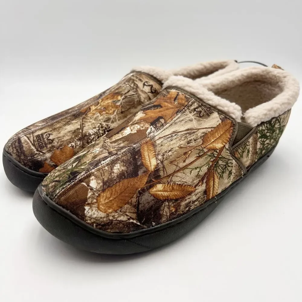 Magellan Outdoors Mens Slipper US 11 Camo Brown Tan Slip On EUC
